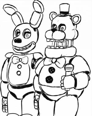 FNAF boyama sayfası,  coloring page, Bonnie ve Freddy Freddy’de 5 Gece, 