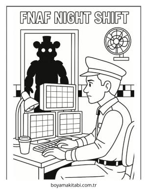 FNAF boyama sayfası – PDF indir, sevimli karakter