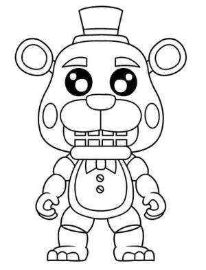 FNAF boyama sayfası,  coloring page, Chibi Freddy, Freddy’de 5 Gece, 