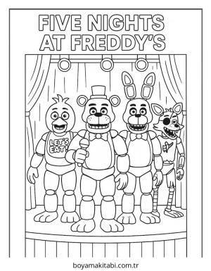 FNAF boyama sayfası – evde etkinlik, ücretsiz yazdır