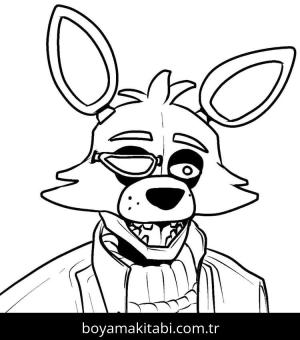 FNAF boyama sayfası – çizgi film temalı, basit çizim