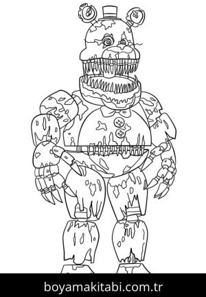 FNAF boyama sayfası – boyama çalışması, yaratıcılığı geliştirir
