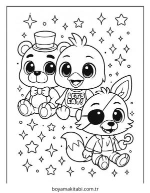 FNAF boyama sayfası – evde etkinlik, ücretsiz yazdır