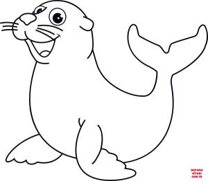 Fok Balığı boyama sayfası, Seals coloring page, , seals cute seal 