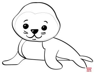 Fok Balığı boyama sayfası, Seals coloring page, , seals cute cartoon seal 