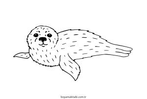 Fok boyama sayfası – sevimli karakter, sanatsal çalışma