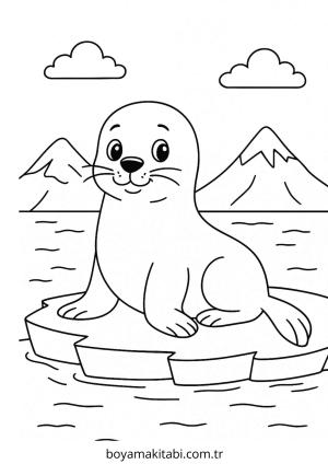 Fok boyama sayfası – boyama etkinliği, çocuk aktivitesi