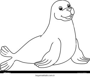 Fok boyama sayfası – çocuk aktivitesi, PDF indir