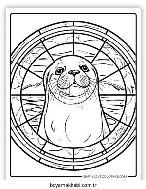 Fok boyama sayfası – çocuk aktivitesi, PDF indir