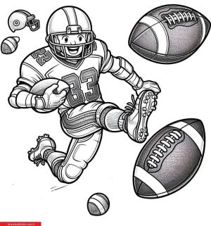 Futbol boyama sayfası, Football coloring page, , 