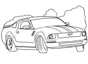 Ford boyama sayfası,  coloring page, Güzel Ford Mustang, 