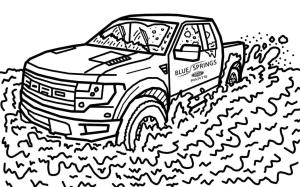 Ford boyama sayfası,  coloring page, Ford Raptor Pikap, 