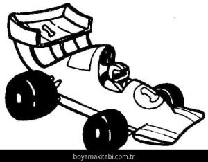 Formula 1 boyama sayfası – eğlenceli etkinlik, el becerilerini geliştirir
