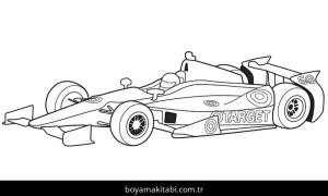 Formula 1 boyama sayfası – eğlenceli etkinlik, el becerilerini geliştirir