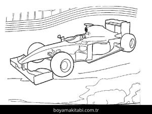 Formula 1 boyama sayfası – çocuk aktivitesi, PDF indir