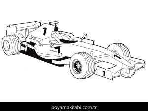 Formula 1 boyama sayfası – renkli çizimler, okul öncesi