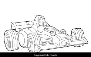 Formula 1 boyama sayfası – keyifli zaman, renkli çizimler