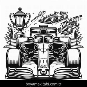 Formula 1 boyama sayfası – eğitici aktivite, yaratıcılık