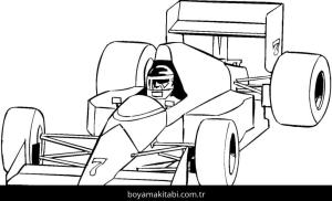 Formula 1 boyama sayfası – sevimli karakter, sanatsal çalışma