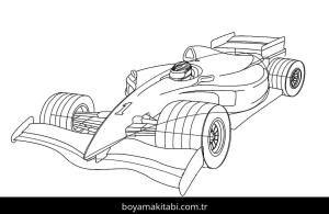 Formula 1 boyama sayfası – kolay boyama, eğitici aktivite