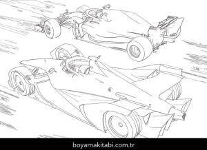 Formula 1 boyama sayfası – okul öncesi, evde etkinlik