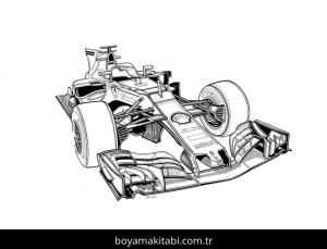 Formula 1 boyama sayfası – eğlenceli etkinlik, el becerilerini geliştirir