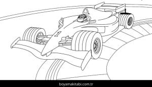 Formula 1 boyama sayfası – boyama çalışması, yaratıcılığı geliştirir