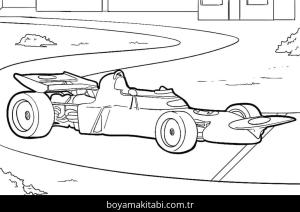 Formula 1 boyama sayfası – boyama etkinliği, çocuk aktivitesi