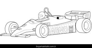 Formula 1 boyama sayfası – el becerilerini geliştirir, boyama çalışması