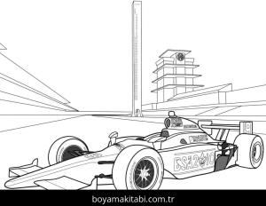 Formula 1 boyama sayfası – boyama çalışması, yaratıcılığı geliştirir