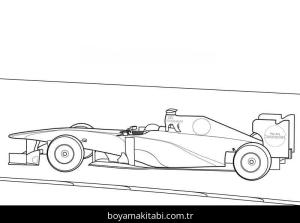 Formula 1 boyama sayfası – keyifli zaman, renkli çizimler