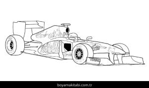 Formula 1 boyama sayfası – yaratıcılığı geliştirir, keyifli zaman