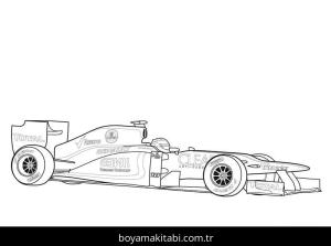 Formula 1 boyama sayfası – boyama etkinliği, çocuk aktivitesi