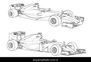 Formula 1 boyama sayfası – yaratıcılığı geliştirir, keyifli zaman