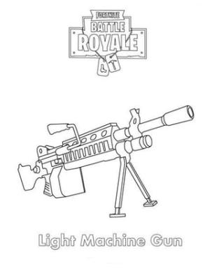 Fortnite Battle Royale boyama sayfası,  coloring page, Hafif Makineli Tüfek Fortnite, 