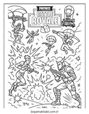 Fortnite boyama sayfası – el becerilerini geliştirir, boyama çalışması