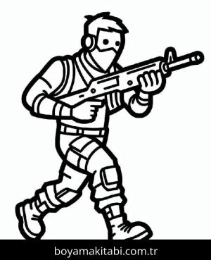 Fortnite boyama sayfası – çocuk aktivitesi, PDF indir