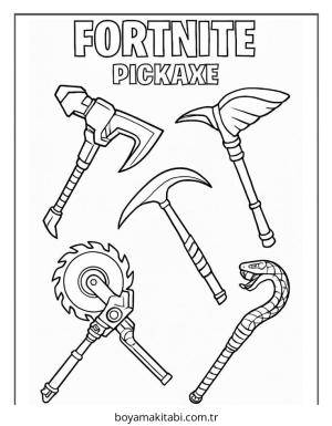 Fortnite boyama sayfası – sevimli karakter, sanatsal çalışma