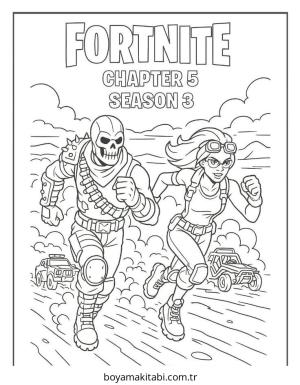 Fortnite boyama sayfası – çocuk aktivitesi, PDF indir