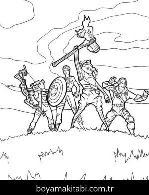 Fortnite boyama sayfası – boyama çalışması, yaratıcılığı geliştirir