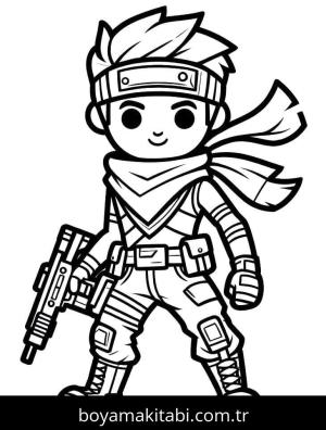 Fortnite boyama sayfası – PDF indir, sevimli karakter