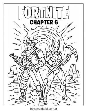 Fortnite boyama sayfası – basit çizim, kolay boyama