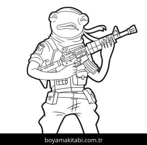 Fortnite boyama sayfası – sevimli karakter, sanatsal çalışma