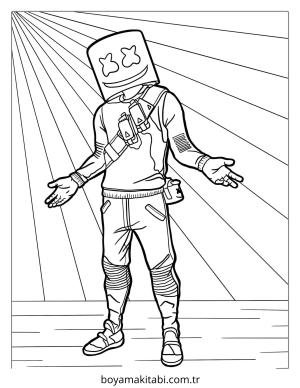 Fortnite boyama sayfası – çocuk aktivitesi, PDF indir