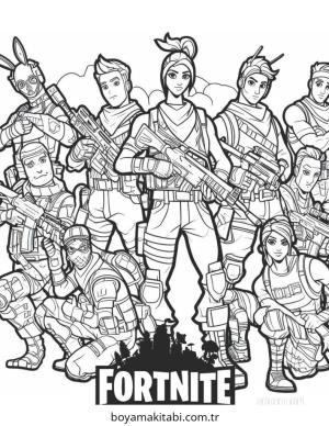 Fortnite boyama sayfası – basit çizim, kolay boyama