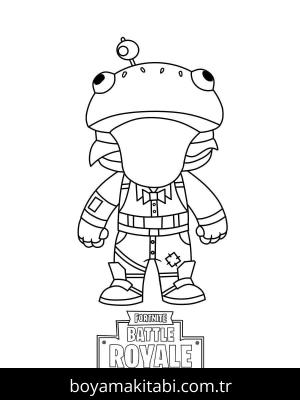 Fortnite boyama sayfası – sevimli karakter, sanatsal çalışma
