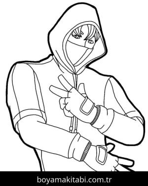 Fortnite boyama sayfası – çizgi film temalı, basit çizim