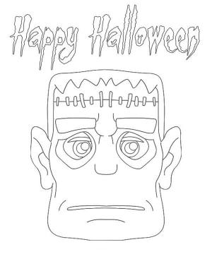 Frankenstein boyama sayfası,  coloring page, Cadılar Bayramı Frankenstein Yüzü, 