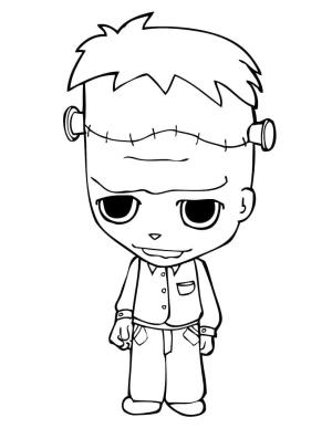 Frankenstein boyama sayfası,  coloring page, Küçük Bir Frankeştayn, 