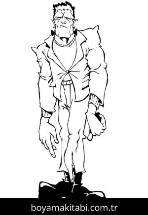 Frankenstein boyama sayfası – boyama çalışması, yaratıcılığı geliştirir